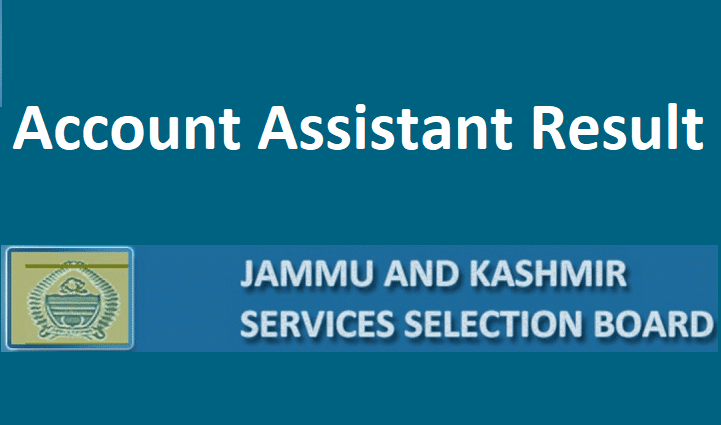 JKSSB Account Assistant Result 2022 Check Cut off Marks, list