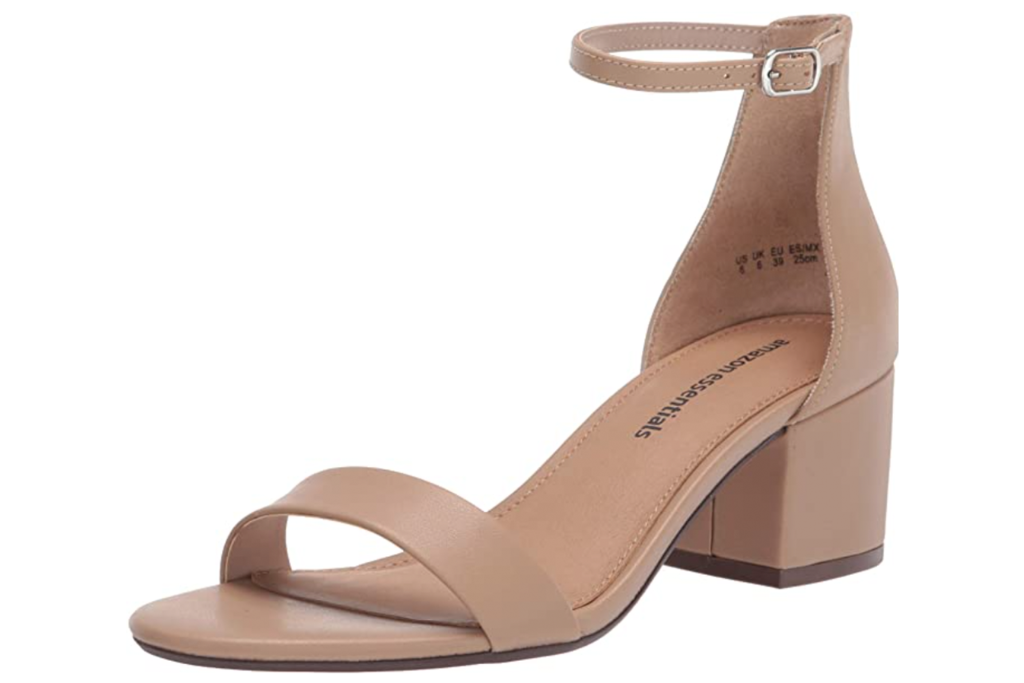 Amazon Essentials Two-Strapped Heel Sandal nude