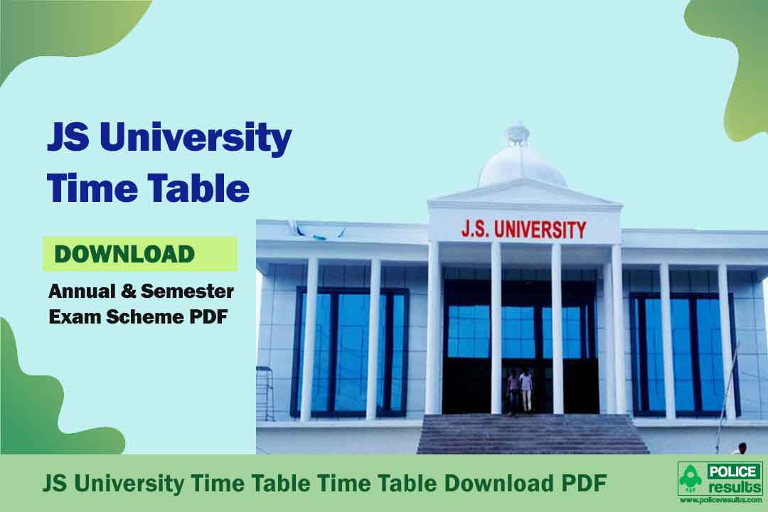 JS University Time Table 2022 BA BSc BCom Polytechnic Date Sheet PDF