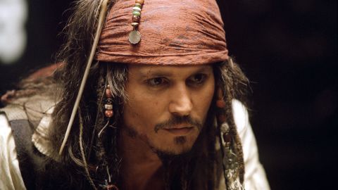 Johnny Depp as Captain Jack Sparrow in 