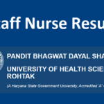 UHSR Result 2022 Staff Nurse Counselling, Admission Merit list