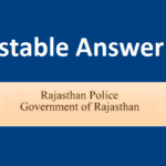 Rajasthan Police Constable Answer Key 2022 pdf!  Shift Wise Paper Solution