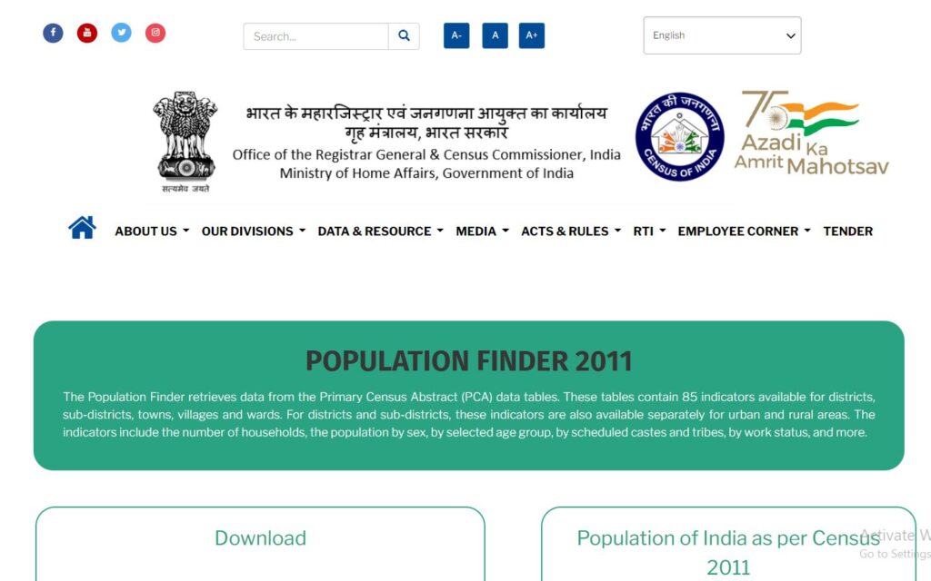जनसंख्या खोजन से संबंधित जानकारी