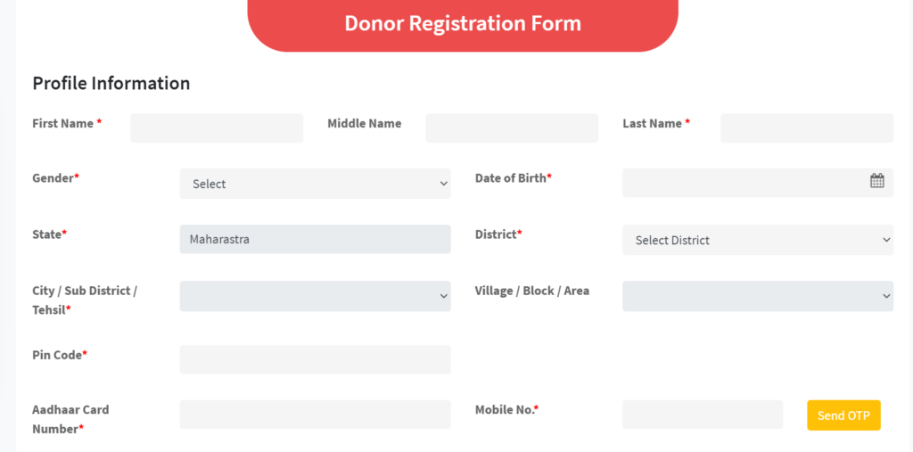 Maha Sharad Donor Registration form