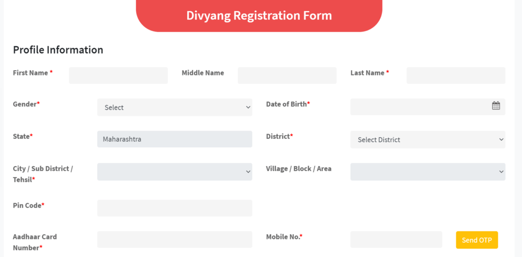 Maha Sharad Divyang Registration Form
