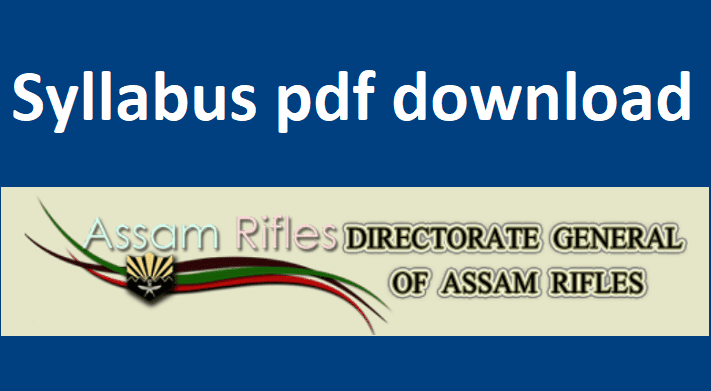 Assam Rifles Syllabus 2022 in Hindi pdf