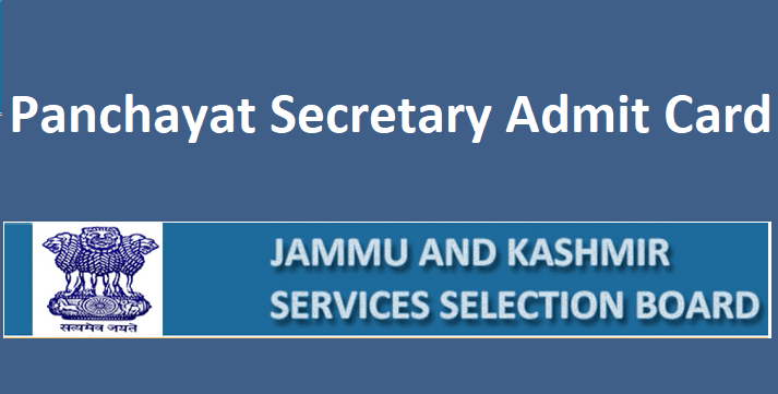 JKSSB Panchayat Secretary Admit Card 2022 पंचायती राज Exam Date