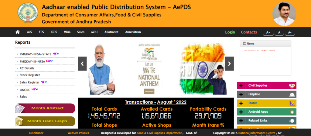   AP Ration Card List with an Aadhaar Number