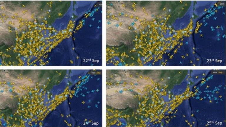 Jennifer Zeng posted some screenshots and claimed that nearly 60 per cent of flights were canceled across China on September 21.